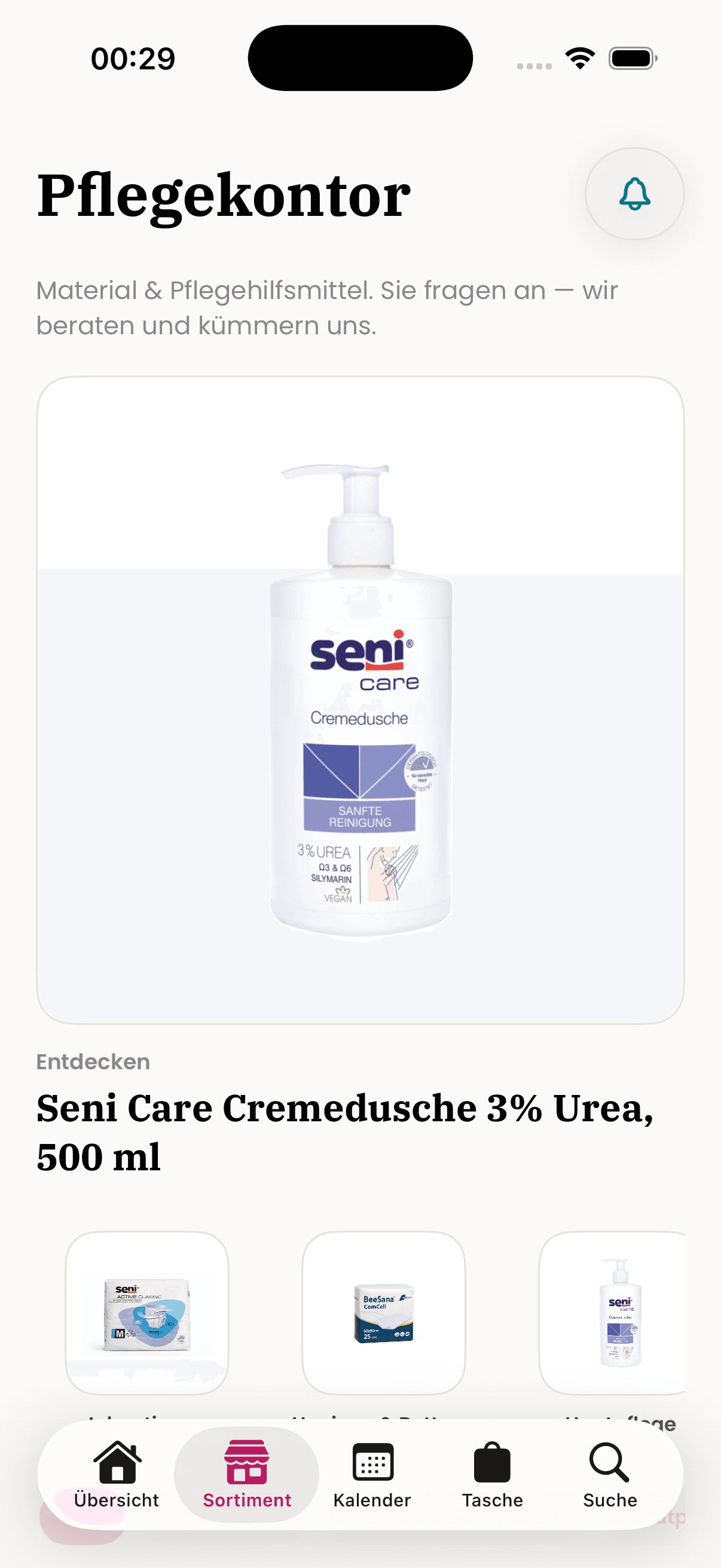 rima. — Sortiment und Shop